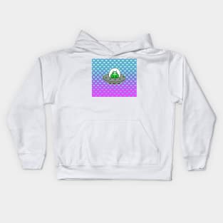 Alien UFO Sloth - Ombre Hearts Kids Hoodie